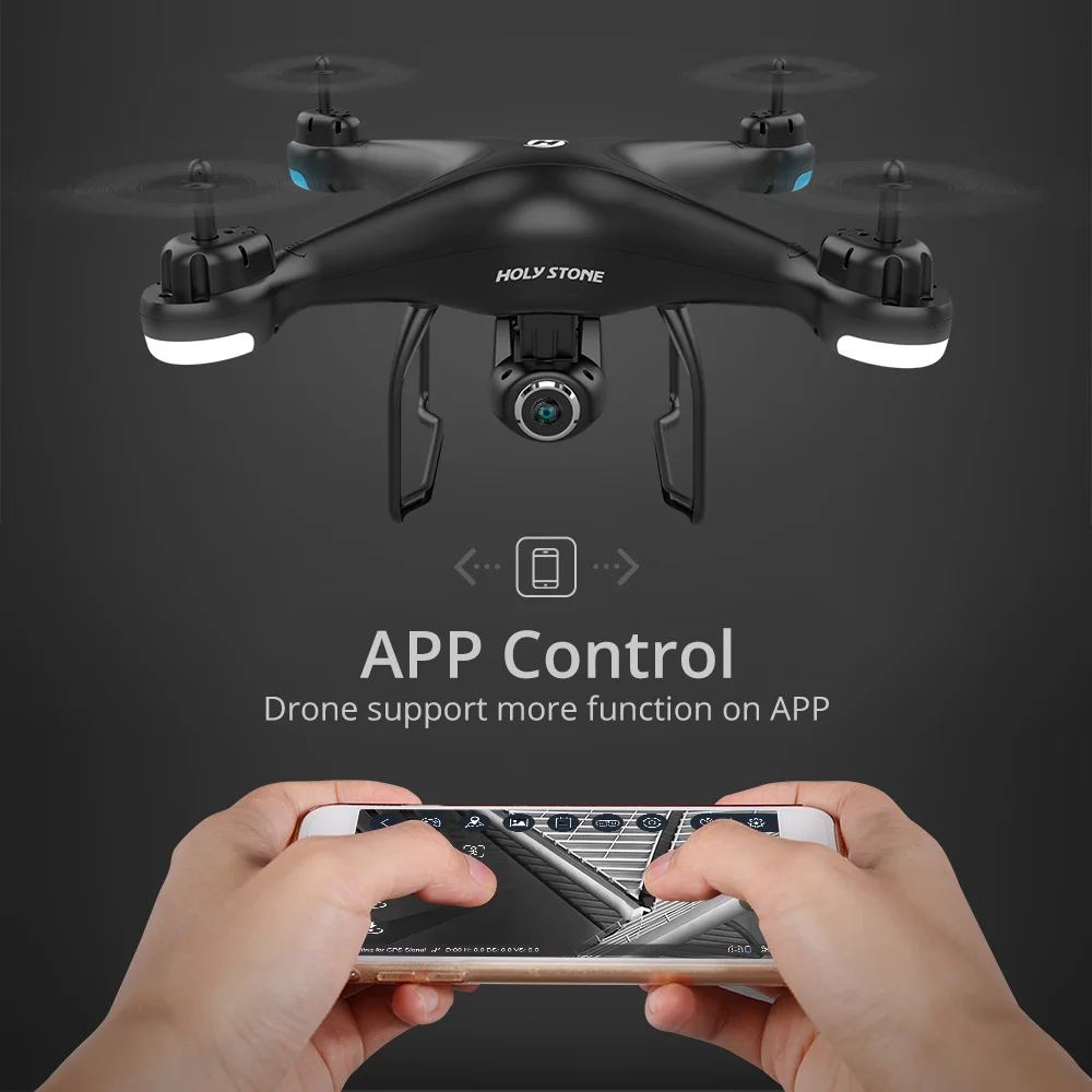 Holy Stone HS120D gps Радиоуправляемый Дрон 150 м wifi FPV 1080p HD камера Запись голоса Tapfly большой радиус действия с Follow Me RC Квадрокоптер 300 м