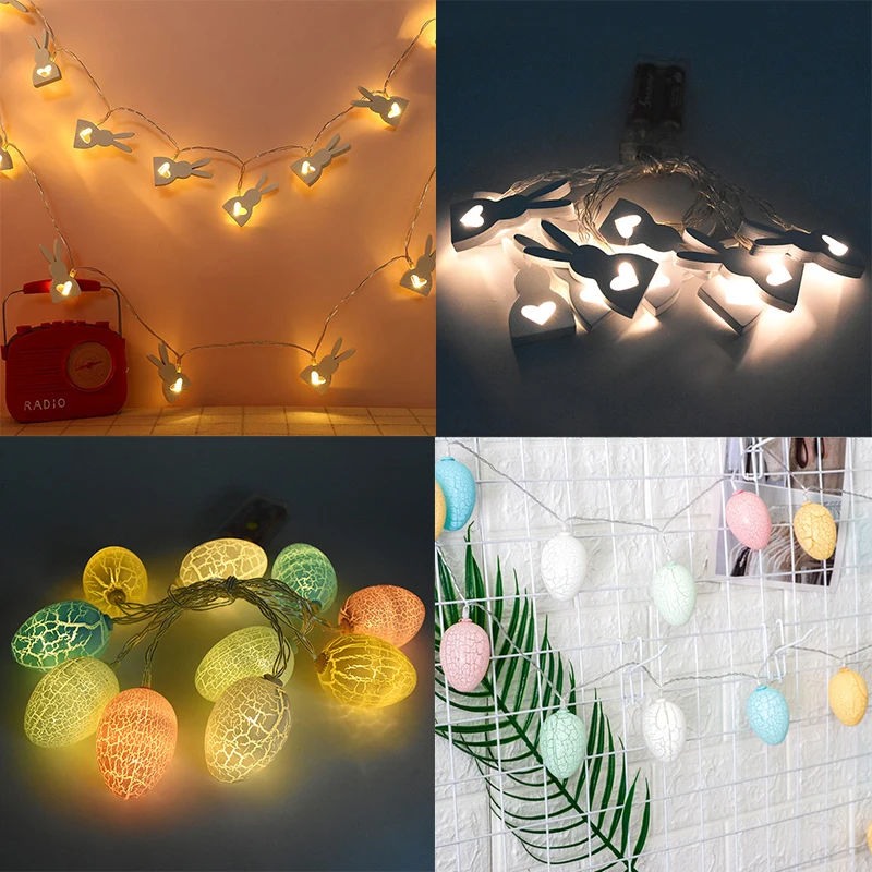 1 6 м Креативный светодиодный светильник с пасхальным яйцом и кроликом Diy