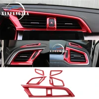 fit for honda civic 2016 2019 5pcs red front air outlet vent panel cover trim