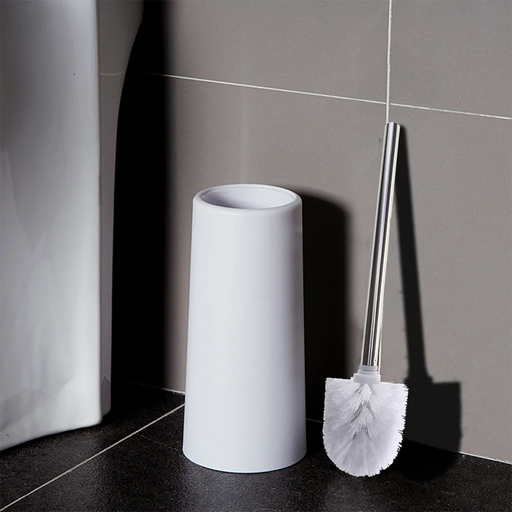 

4PCS Stainless Steel Toilet Brush Plastic Bathroom Cleaning Brush Toilet Accessory (White)