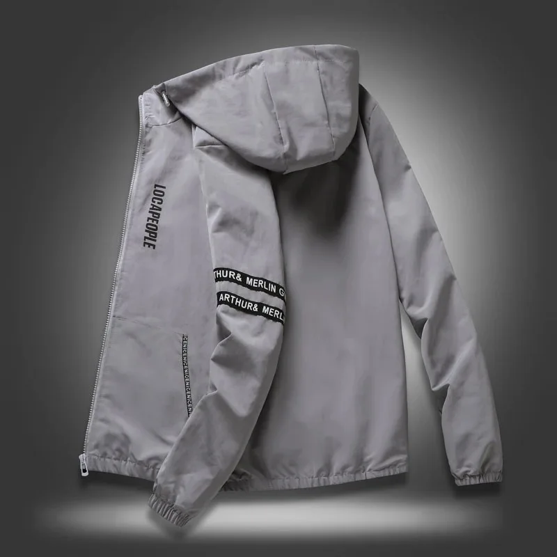 2020 Men Jacket Spring Autumn Fashion Brand Coats Male Casual Baseball Bomber Solid Hooded Loose Coat Plus size 4XL | Мужская одежда