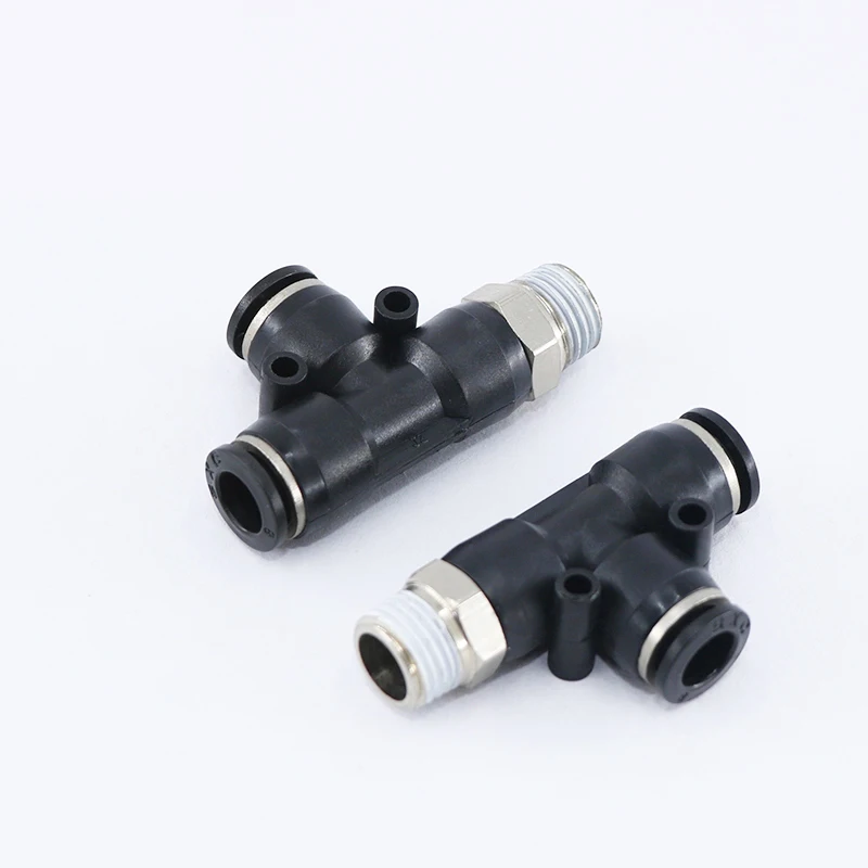 

Black PD series Pneumatic Connector Threaded tee for 4/6/8/10/12 mm