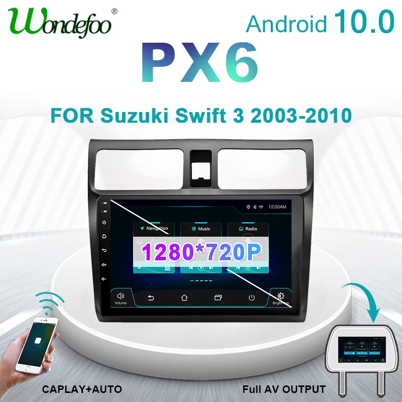 PX6 автомагнитола 2 din андроид Android 10 Автомагнитолы радио для Suzuki Swift 2005 2010 навигация