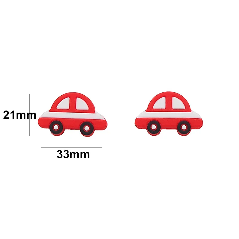 Chenkai-Cuentas de silicona para coche de beb&eacute;, cuidado bucal colorido para reci&eacute;n nacido, mordedor colgante, regalo de ducha, 10 Uds.-2