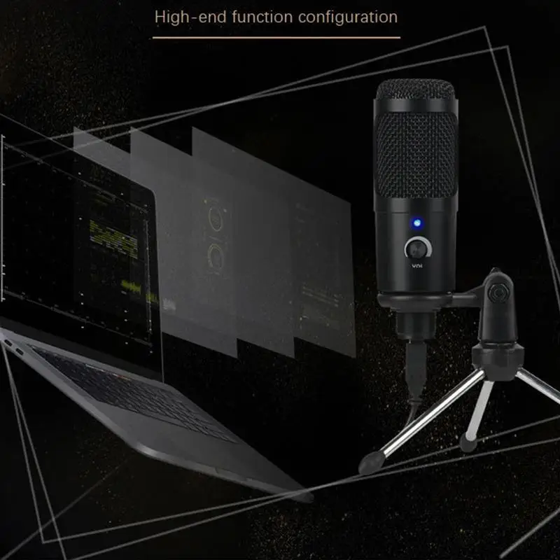 

Studio Recording Condenser Microphone Kit with Shock Mount Adjustable Suspension Scissor Arm Stand Pop