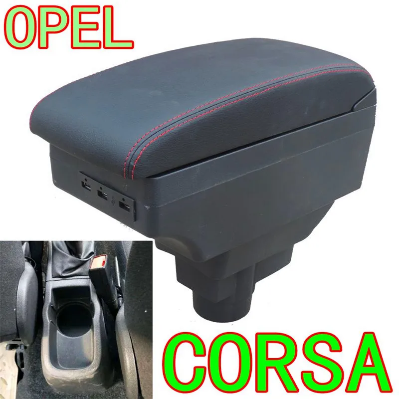 Для Opel Corsa подлокотник коробка Opel Corsa D Универсальный Автомобильный центральный подлокотник коробка для хранения Модификация аксессуары