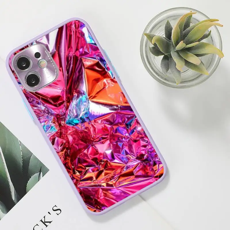 

Crystal Diamond Phone Case Color Matte Transparent for iPhone 7 8 11 12 s mini pro X XS XR MAX Plus funda