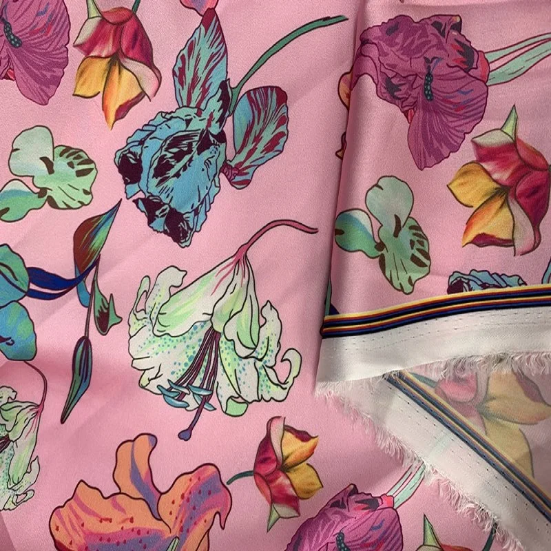 Весна-лето Новая Европейская и американская ткань с имитацией цветов шелковая