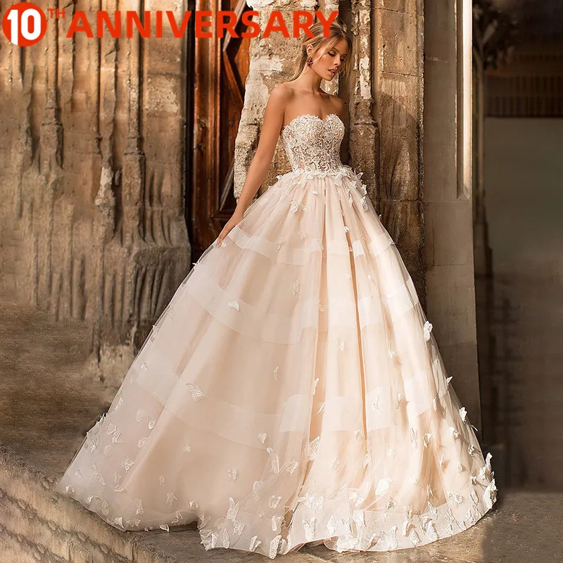 BAZIIINGAAA роскошное свадебное платье без бретелек с открытыми плечами сексуальное