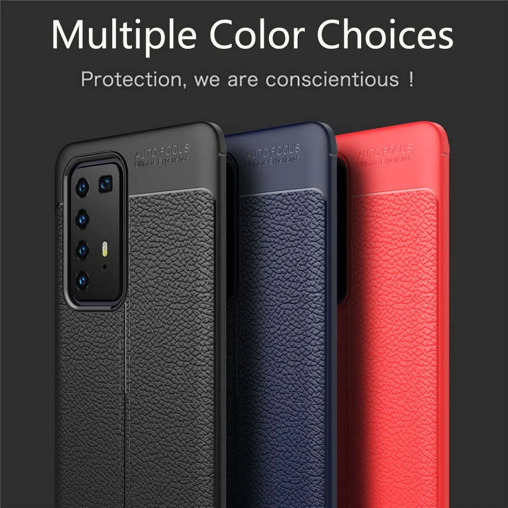 

Phone Case sFor Coque Huawei P40 Lite E P40 Pro Plus Honor 9C Case Luxury Soft Silicone Leather Anti-fall Cover Capa Fundas
