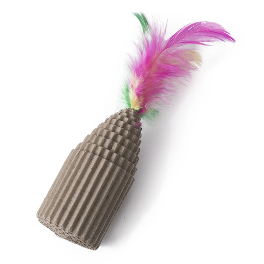 Мини гофрированная бумага смешные мягкие животные кошка котенок Когтеточка перо