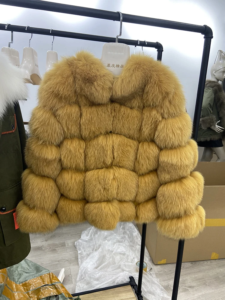 

Женская натуральная Шуба из натурального Лисьего меха Зимние теплые пушистые с густым мехом и длинными рукавами куртка на меху в повседнев...