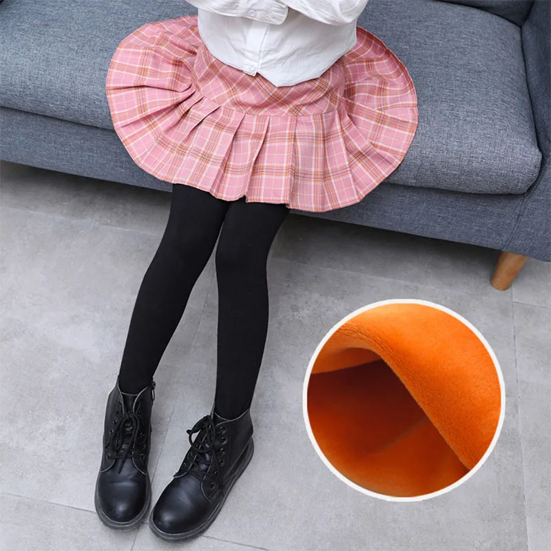 Зимние леггинсы для девочек флисовые теплые штаны новинка 2020 из двух частей с