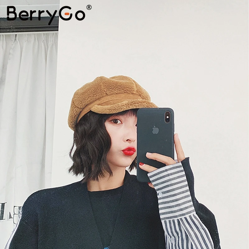 BerryGo шикарная овечья шерсть Берет Шляпа женская Повседневная Уличная однотонная