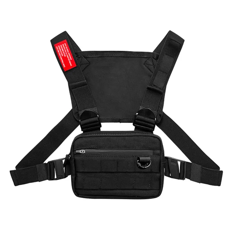 

1pcs Men Tactical waist bag With Reflective strap Functional Chest Rig pack Adjustable Vest