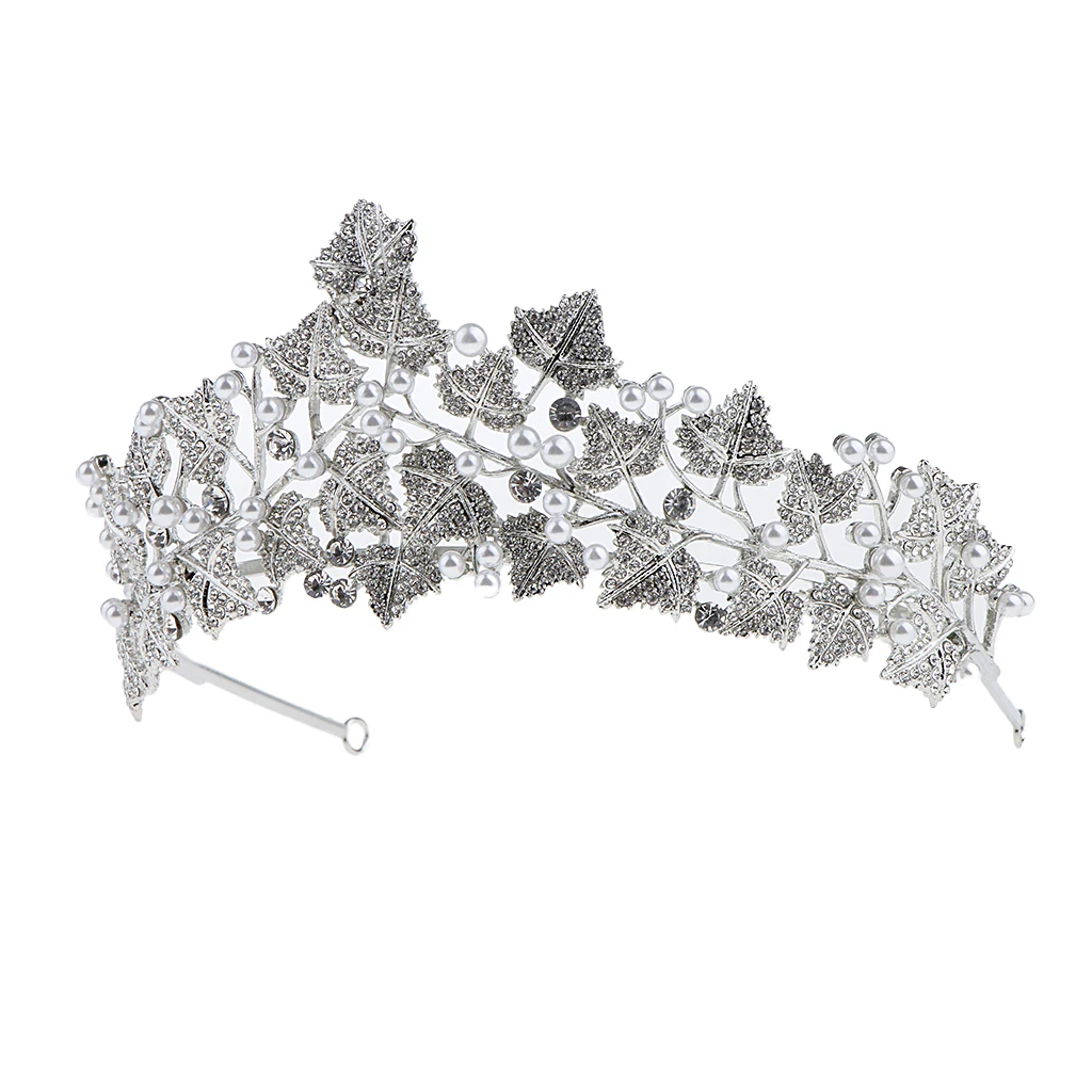 Elegant Leaf Rhinestone Wedding Party Crown Tiaras Prom Pageant Headwear | Украшения и аксессуары