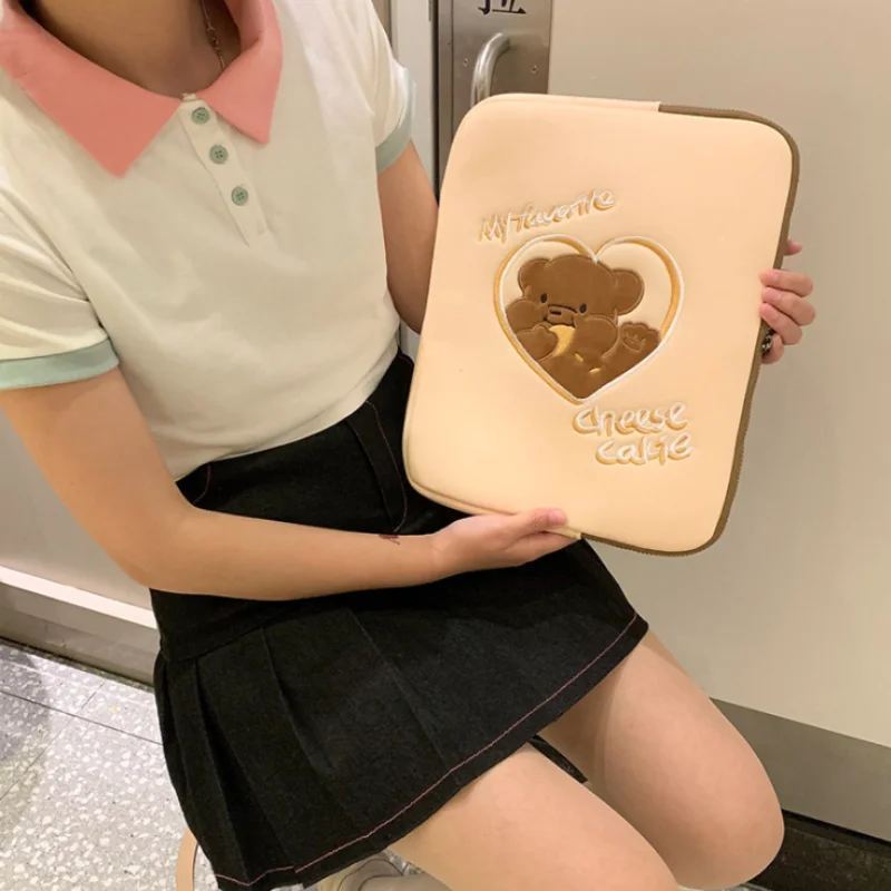 

cute ipad sleeve bag 11inch women girls cute tablet storage pouch for air4 10.9 pro11 10.5 air3 10.2 air1/2 13 15 laptop bag