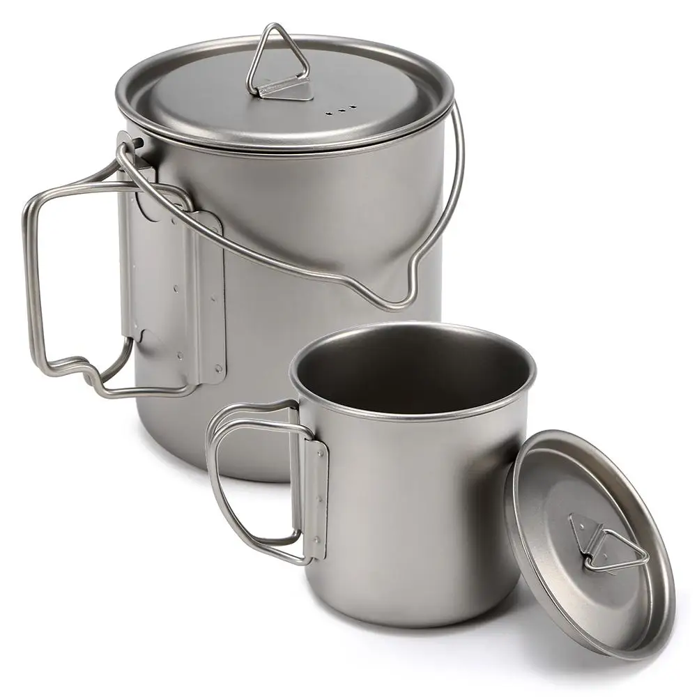 

400 мл/450 мл титановая чашка, горшки, посуда, кружка для кемпинга, Туристическая посуда, посуда для пикника, посуда для путешествий, уличное кух...