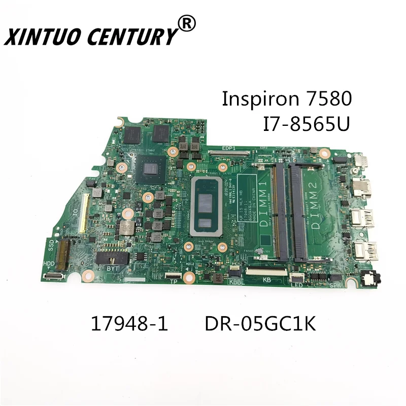 

DR-05GC1K 05GC1K 5GC1K 17948-1 Dell inspiron 7580 anakart için SREJP I7-8565U CPU 100% test