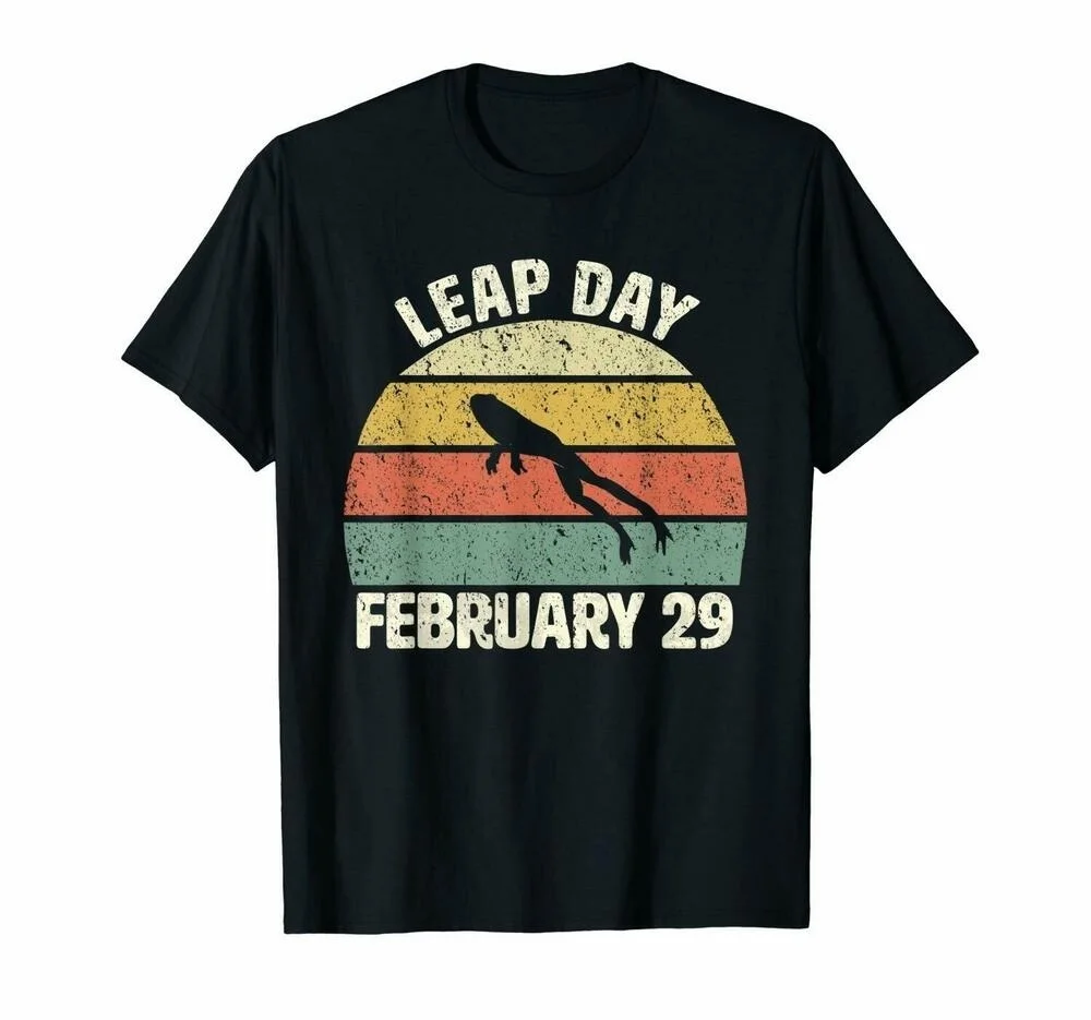 

Leap Day February 29 Birthday Friends Funny Gift Vintage Family Black T-shirt