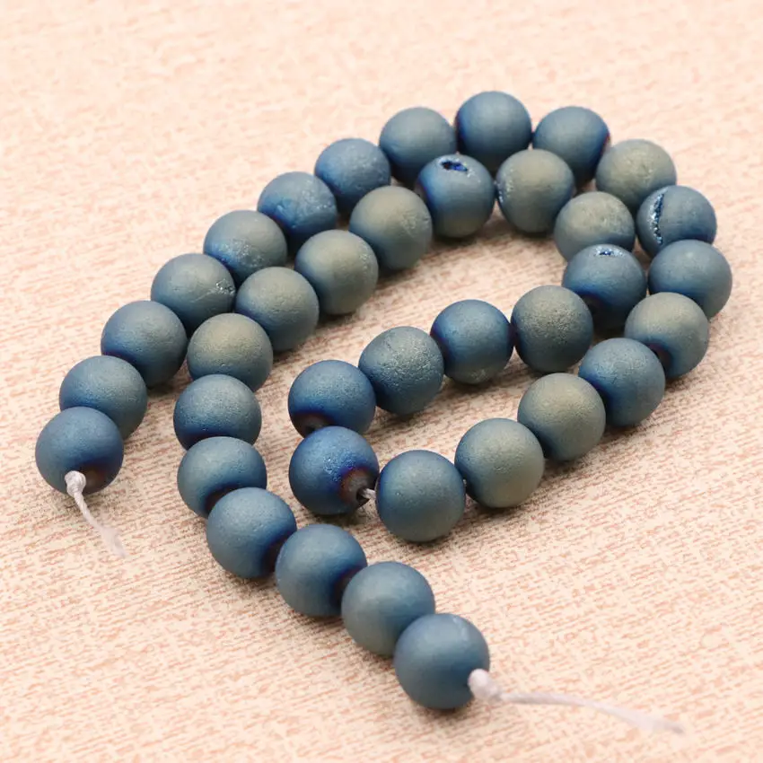 Оптовая продажа Новинка круглый натуральный кварц Geode агатовый камень бусины для