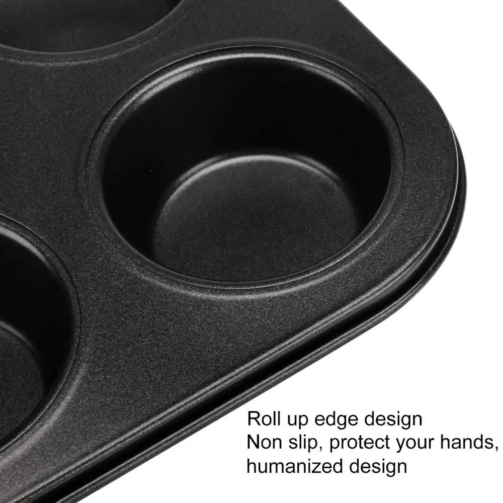 6 Cavity Muffin Pan Tray Nonstick Muffin Carbon Steel Cupcake Molds Baking Pan Cupcake Baking Pan Bakeware Kitchen Accessories