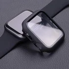 Стекло + крышка для Apple watch чехол 44 мм 40 мм 42 мм 38 мм закаленное защитное стекло аксессуары для iWatch Серия 6 5 4 3 SE 7 45 мм 41 мм