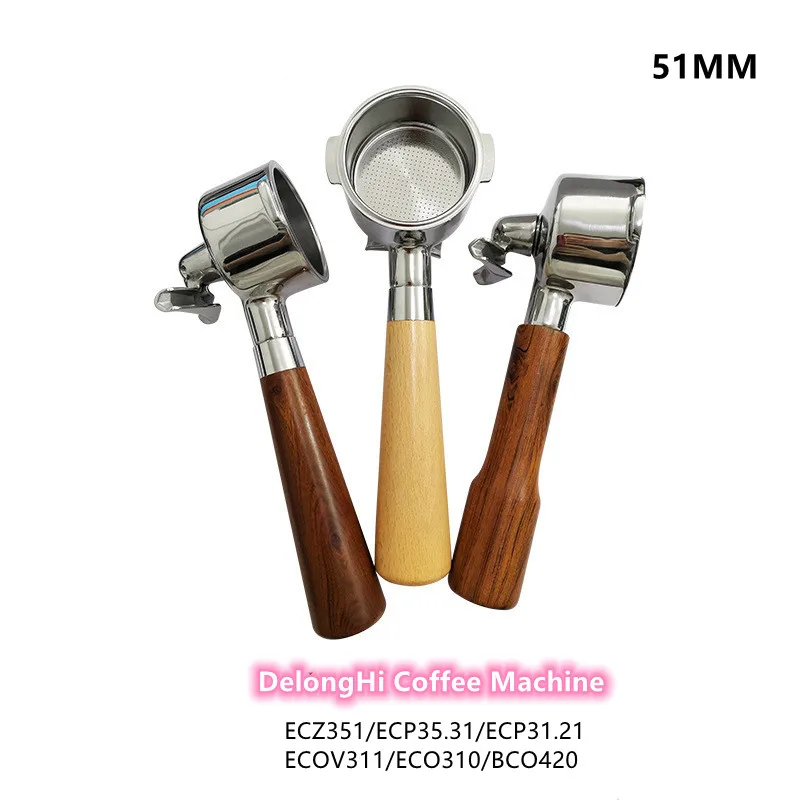 

New Double Mouths 51MM Coffee Portafilter Filter Holder For Delonghi ECP33.21 ECP35.31 Coffee Machine Accessories Barista
