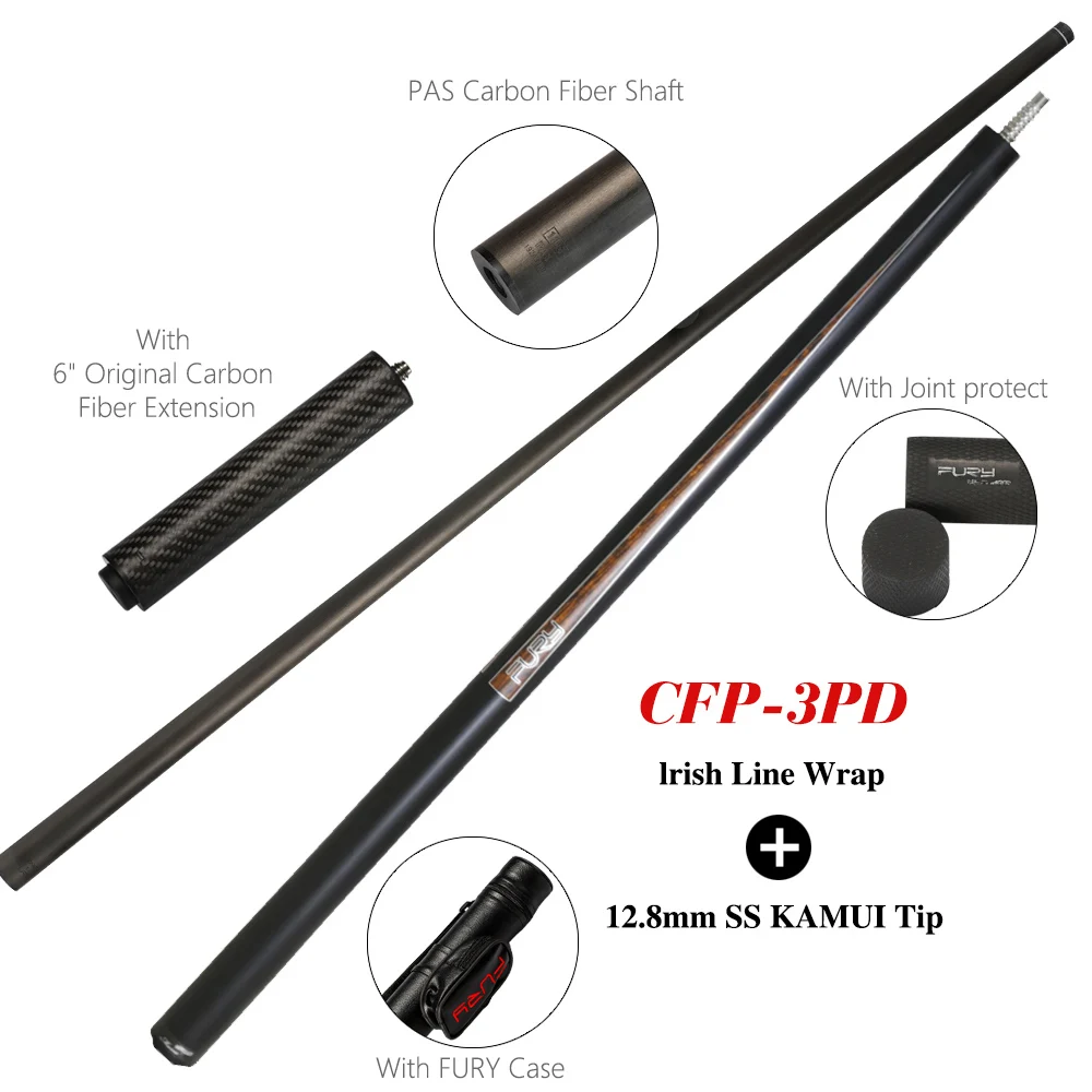 Pool-Cue-CFP-3PD Fury Billiard черная технология пул кий удар кий прыжок кий Профессиональный стержень из углеродного волокна несколько моделей опций Billar - Цвет: Pool-Cue-CFP-3PD