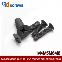 pvc m4m5m6m8 countersunk flat head screws with cross recess phillips flat head screw gb819 din965 iso 7046