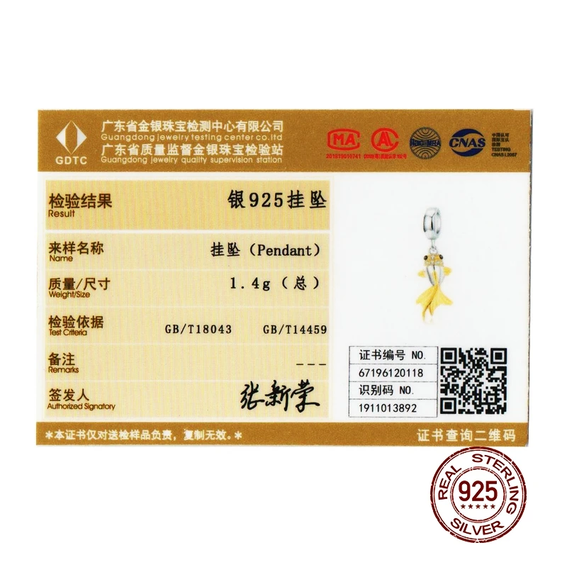 

MOWIMO Authentic 925 Sterling Silver Golden Koi Charms Fit Silver Original Bracelet Pendant Zircon Beads Trendy Jewelry BNC127