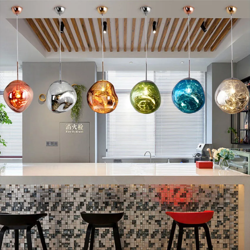 Современная светодиодная стеклянная люстра-лофта подвесная лава светильник s