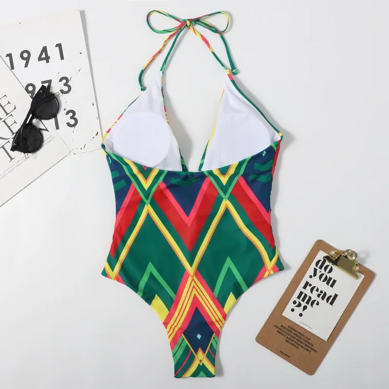 

Sexy One Piece Swimsuit Digital Print Swimwear Women 2021 Summer Push Up Siwmming Suit Bathing Suit Women Monokini Backless