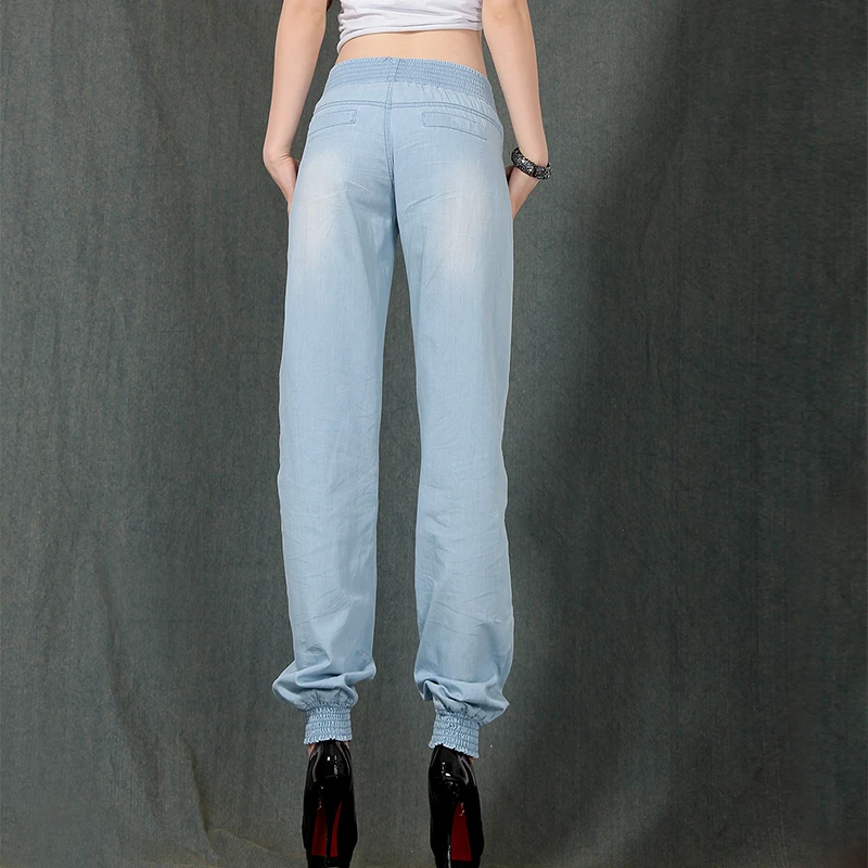 2019 летние новые тонкие дышащие крутые джинсы из тенсельной ткани широкие брюки
