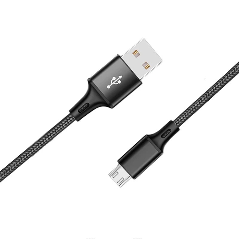 Роскошный Micro USB кабель 2.4A нейлон Быстрая зарядка USB кабель для передачи данных для samsung Xiaomi LG планшет Android мобильный телефон usb зарядный шнур - Цвет: Black