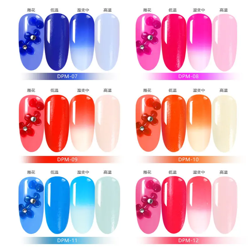 Изменение температуры Dip порошок показывающий магический эффект цвета без лампы