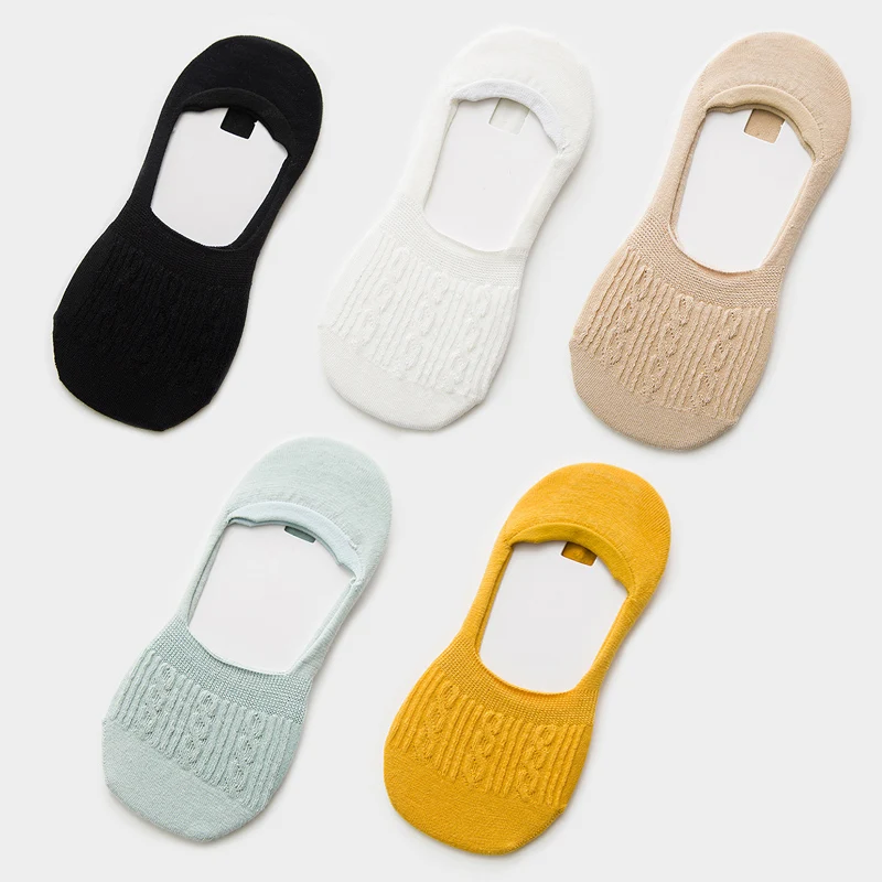 style N 5 pairs Новые Женские Повседневные Дышащие Короткие носки-башмачки модные невидимые Нескользящие хлопковые носки для девочек женские низкие Носки ярких цветов, 5 пар - Цвет: style N 5 pairs