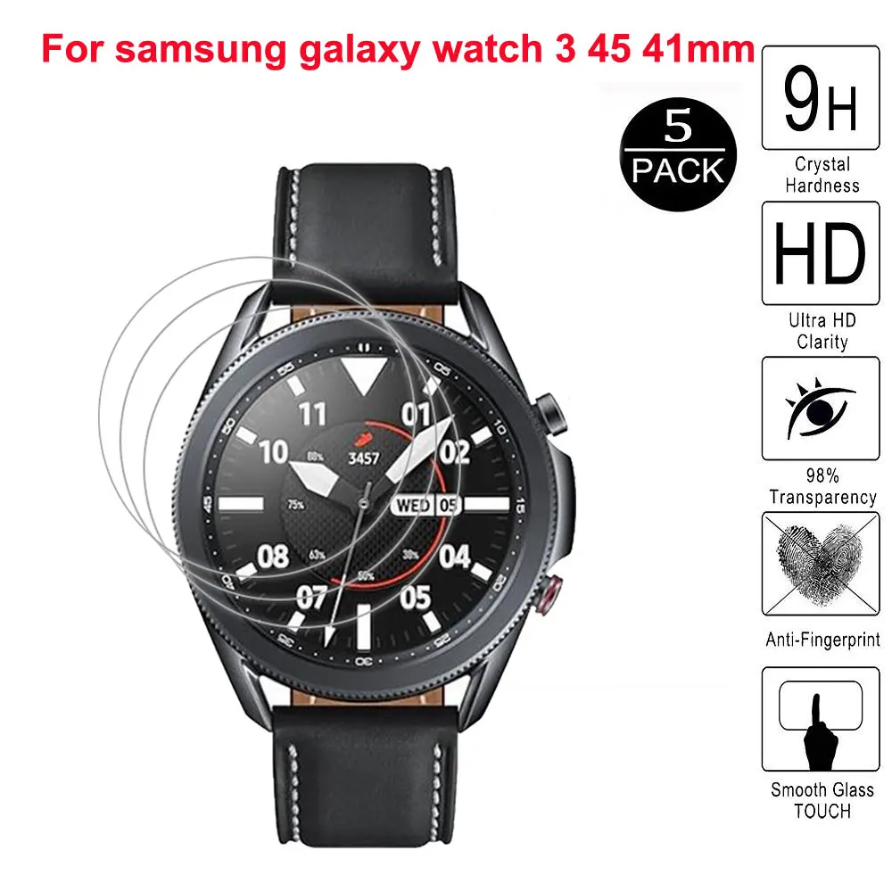 5 шт. для Samsung Galaxy Watch 3 45 мм/41 мм Xiaomi Huami Amazfit Verge / Lite Закаленное стекло Защитная