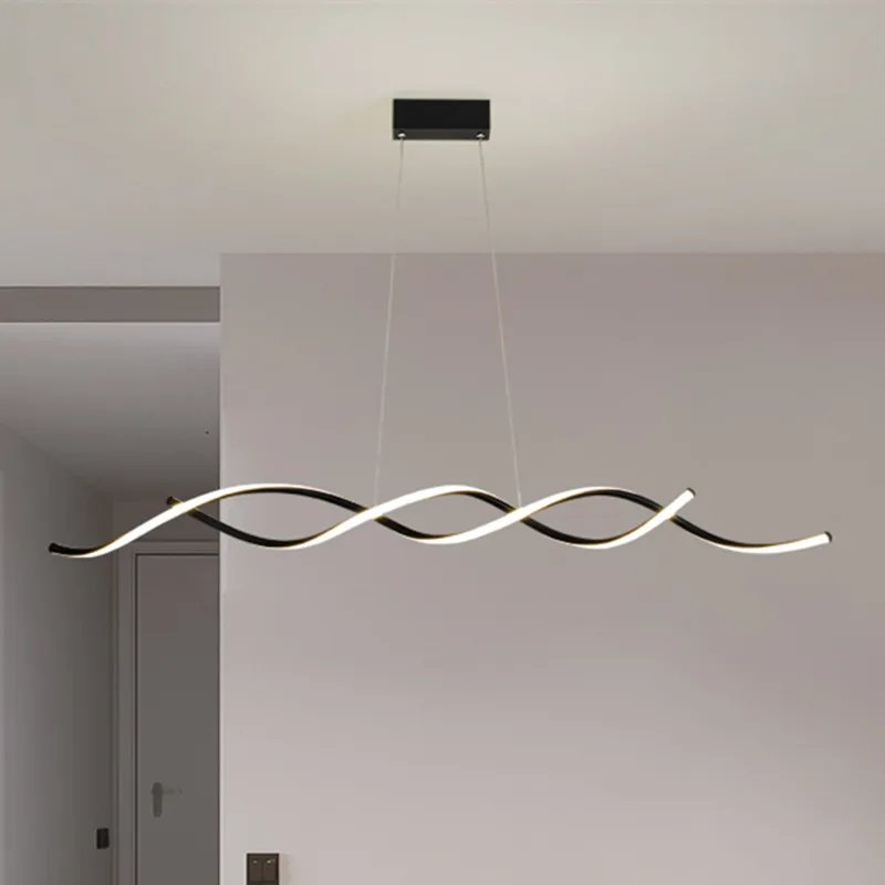 

modern LED long size spiral Pendant Lights bar kitchen chandelier dinning room Pendant Lamps home decor DNA light fixture