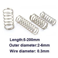 5pcs 304 stainless steel y shaped shock absorbing compression spring cylindrical return spring od 2 6mm length 5 200mm