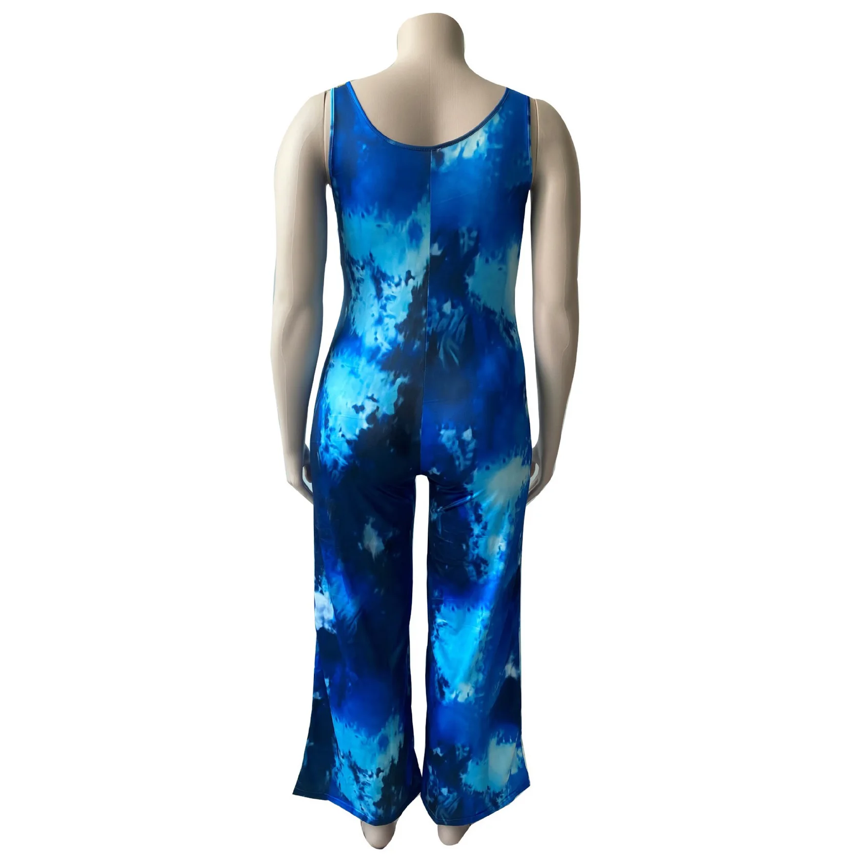 

Fashion Print Loose Jumpsuits For Women Wide Leg Pants High Waist Sleeveless Large Big Size Elegant High Street Wear Rompers New