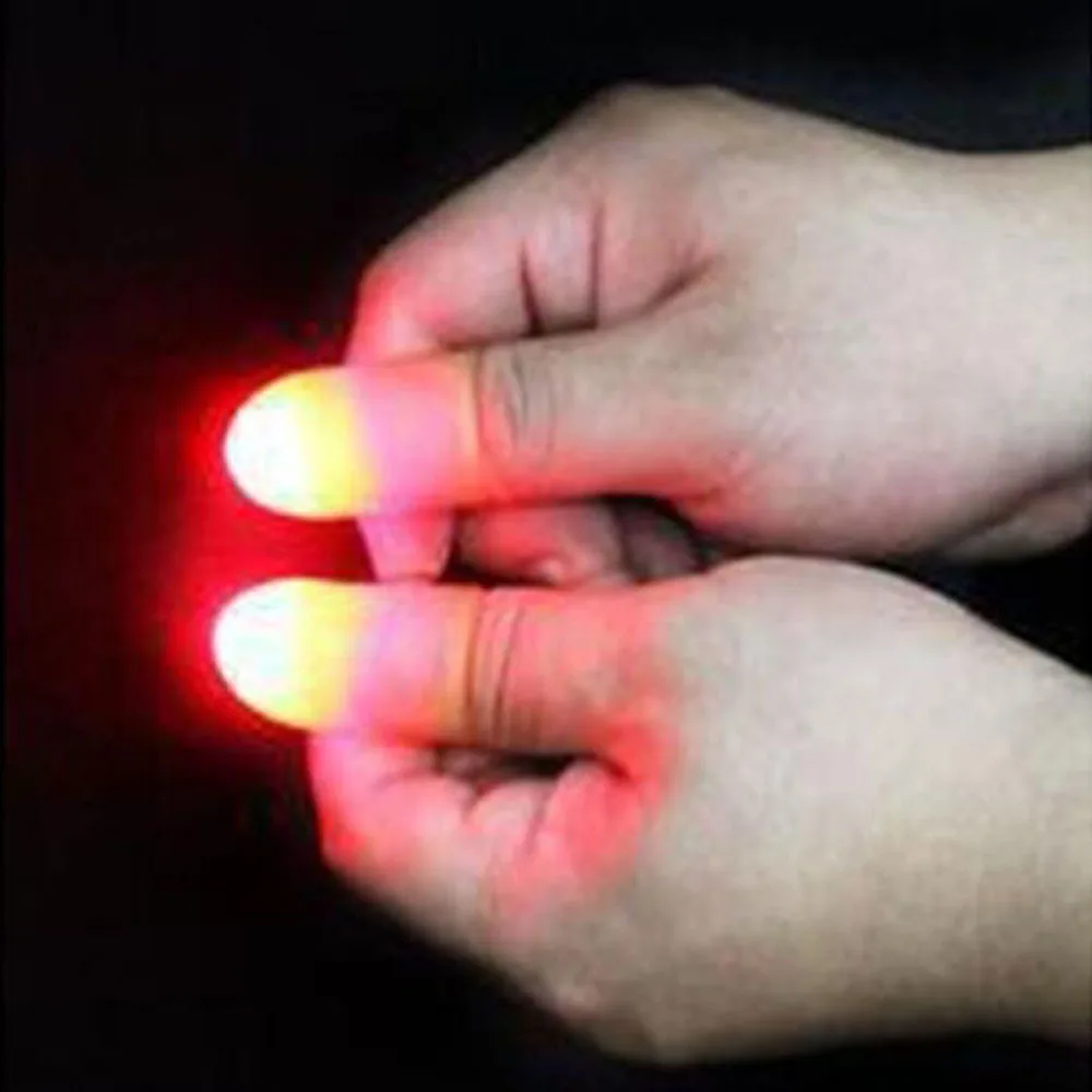 

2PCS new Funny Novelty Gag LED Light Flashing Fingers Props Kids Fantastic Glow Toys Children Luminous Gifts