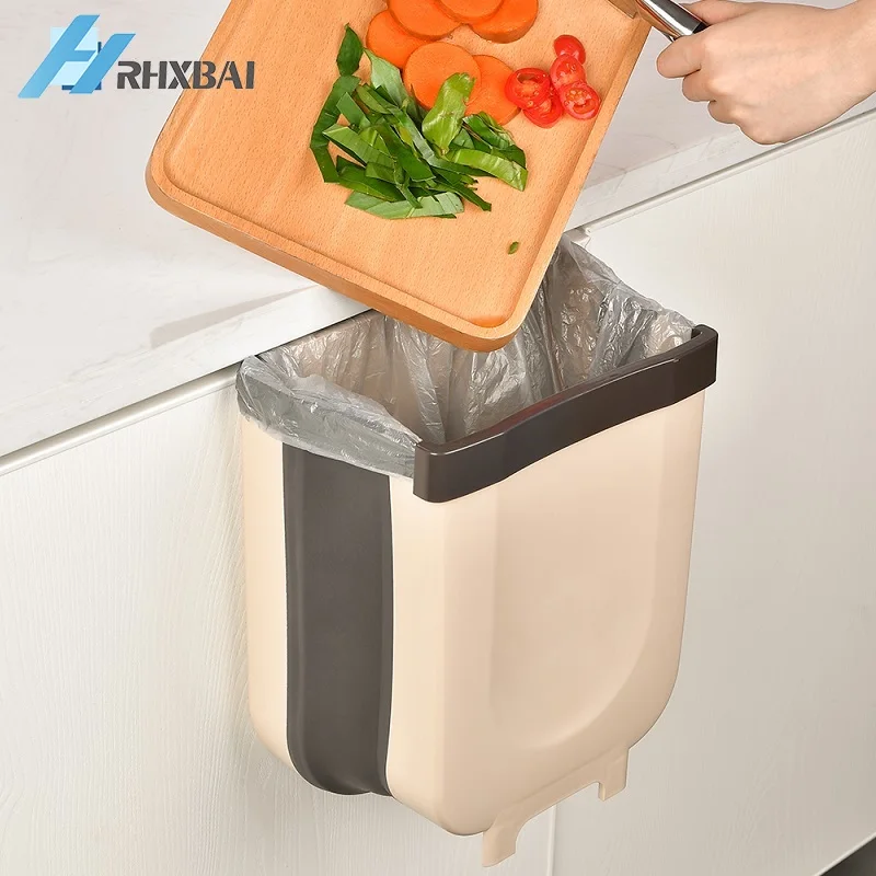 Кухонная Складная мусорная корзина подвесная для ванной комнаты автомобильная