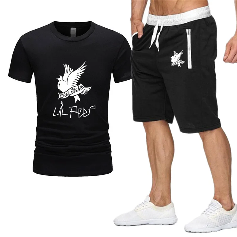 2020 мужской повседневный комплект Модный из 2 предметов футболка с коротким