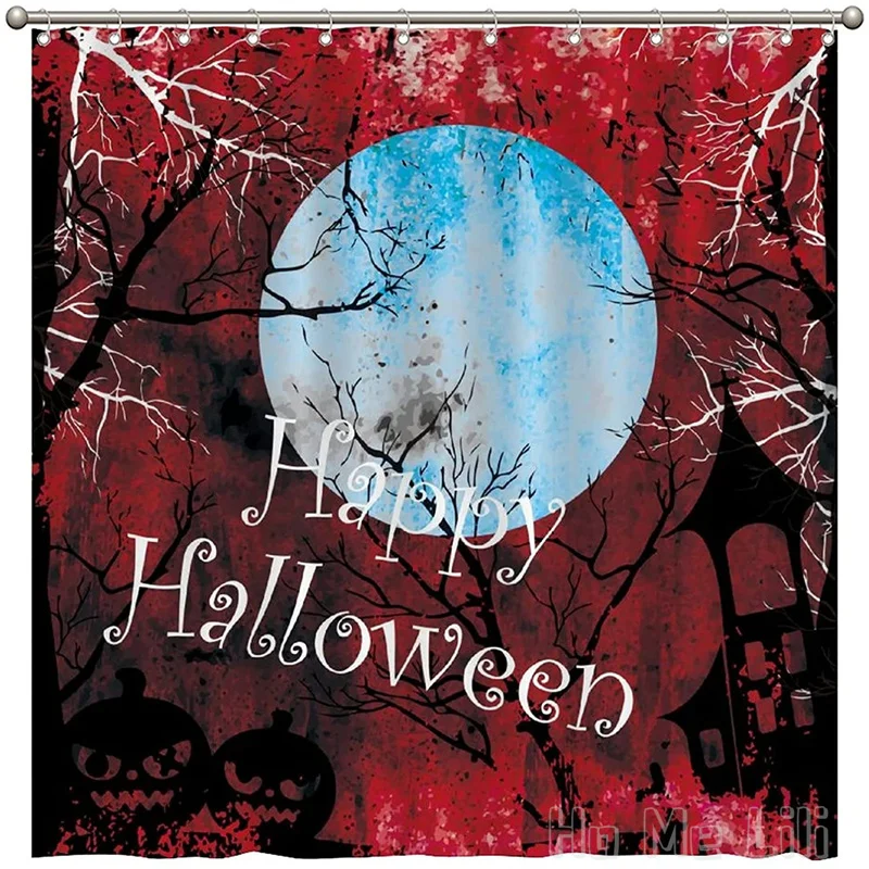

Halloween By Ho Me Lili Shower Curtain Full Moon Night For Fall Party Decor Bathroom Kids Gift Polyester Fabric With Hooks