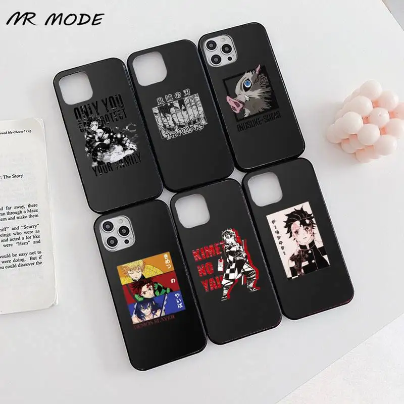

Demon Slayer Japan anime Phone Case Candy Color for iPhone 6 7 8 11 12 s mini pro X XS XR MAX Plus