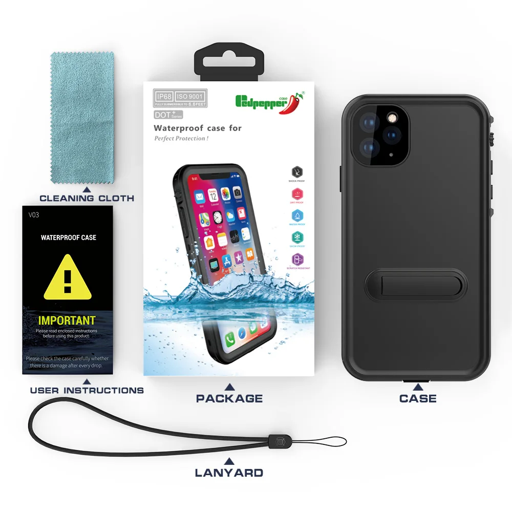 IP69K водонепроницаемый чехол для iPhone 11 открытый противоударный плавания дайвинга