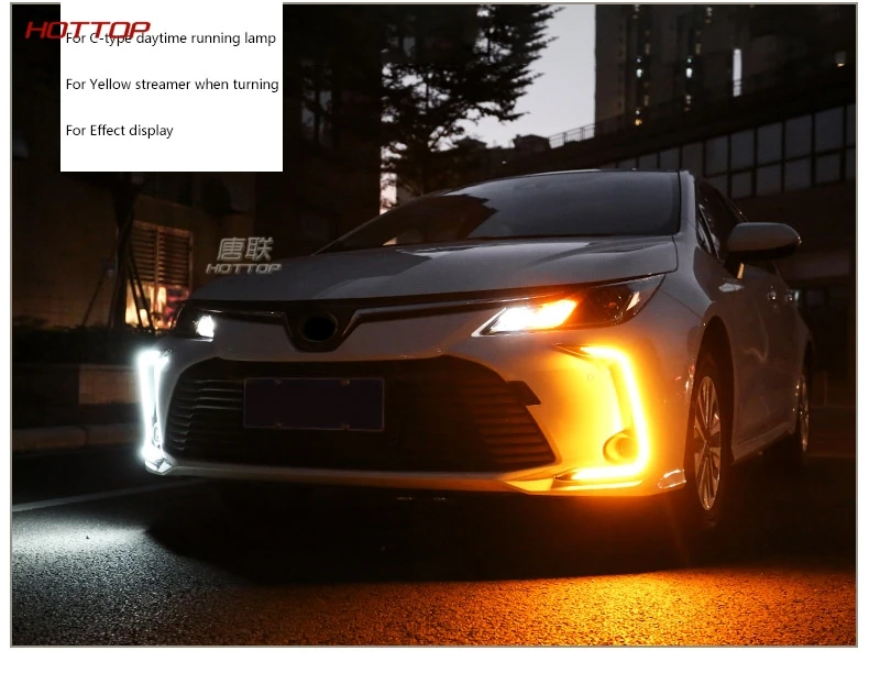 ABS черный дневной ходовой светильник Дневной светильник светодиодный для Toyota Corolla