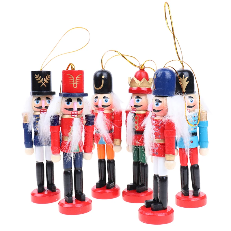 

1Pcs 12cm Wooden Nutcracker Soldier Merry Christmas Decoration Pendants Ornaments for Xmas Tree New Year Decor