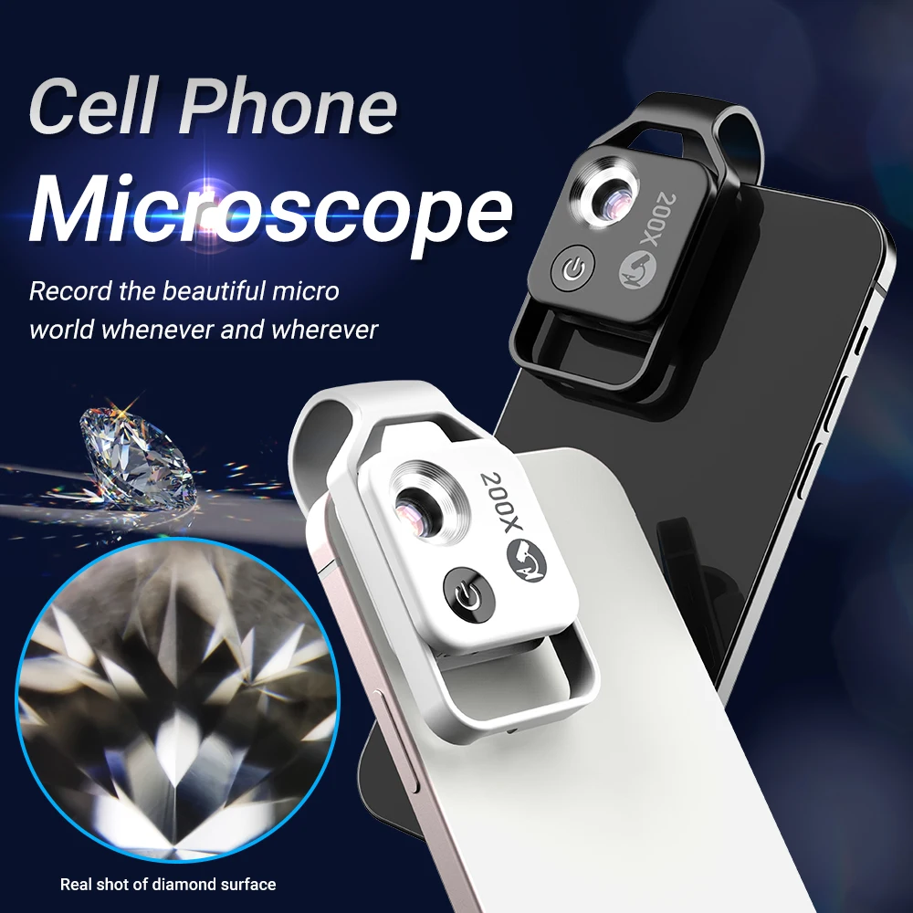 APEXEL HD мощный 200x микроскоп зум объектив светодиодный мини микро макрообъектив
